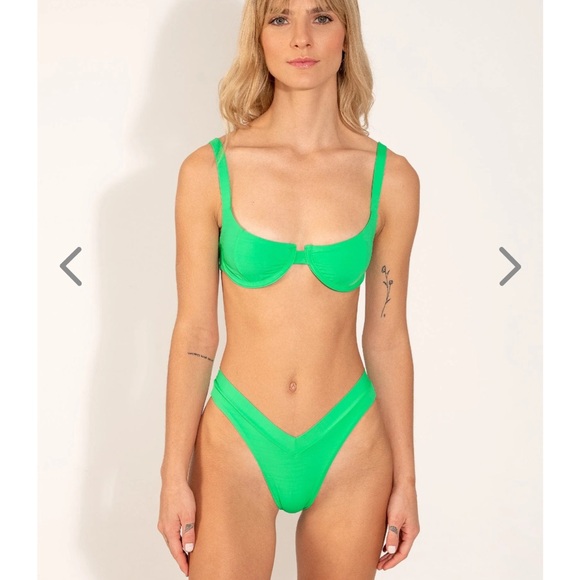 Free People OneOne Jesse full coverage swim bottom jungle green medium bottoms - Picture 3 of 8
